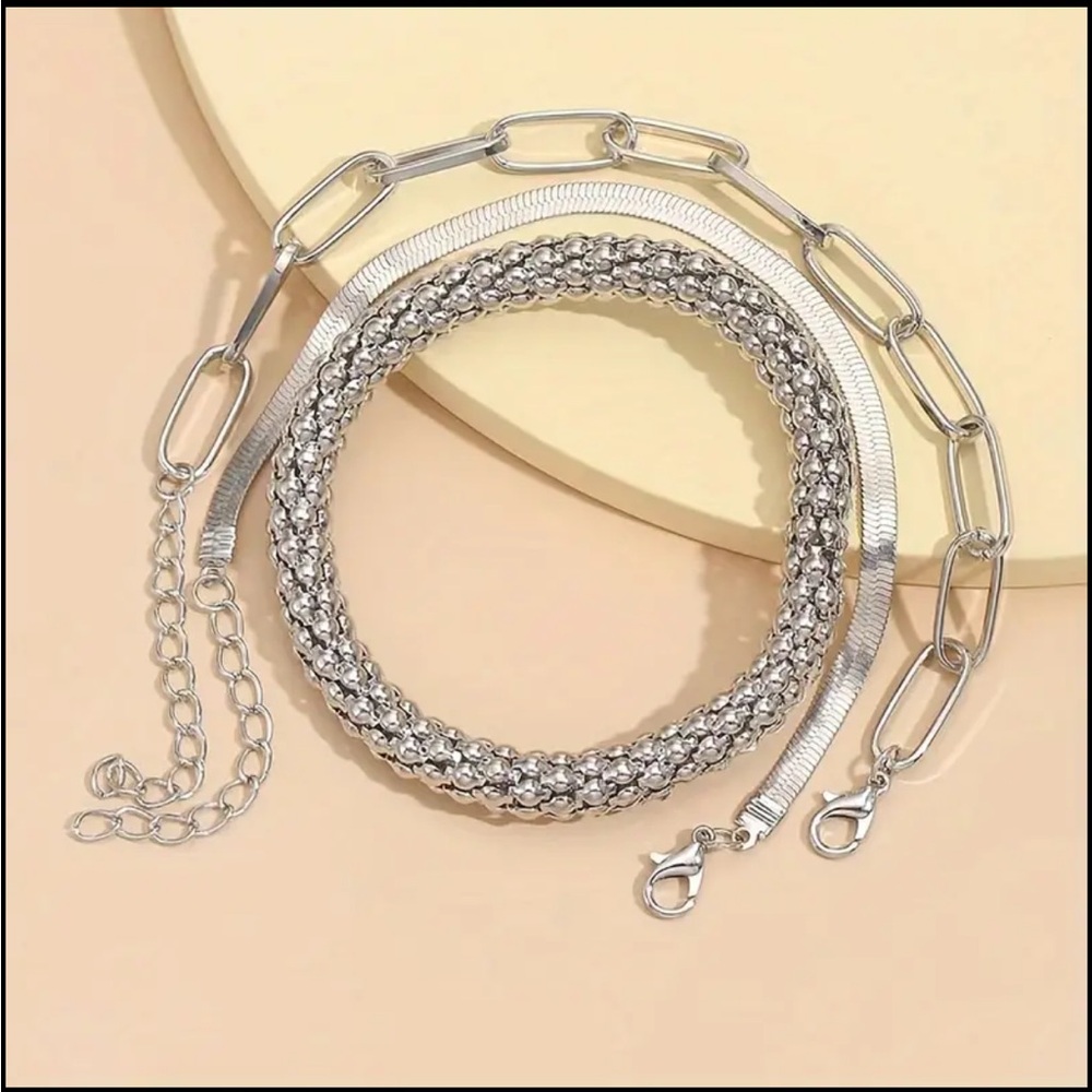 SILVER Stackable Decorative Bracelet Set - Picture 5 of 5